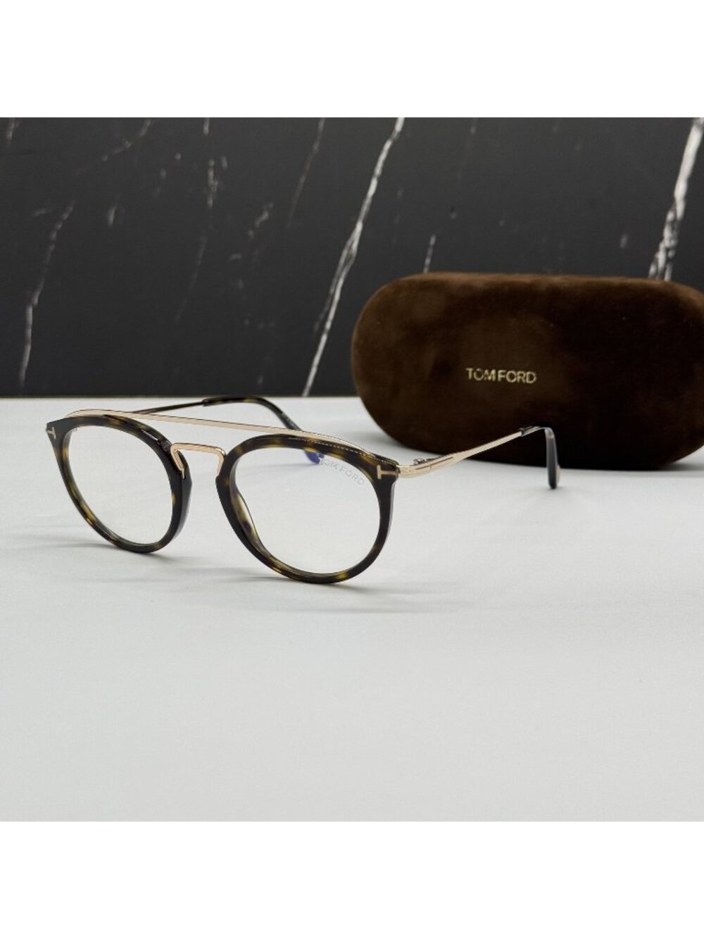 NEW TOM FORD TF5516 052 HAVANA/GOLD WOMEN ROUND EYEGLASSES TOM FORD FT5516 052